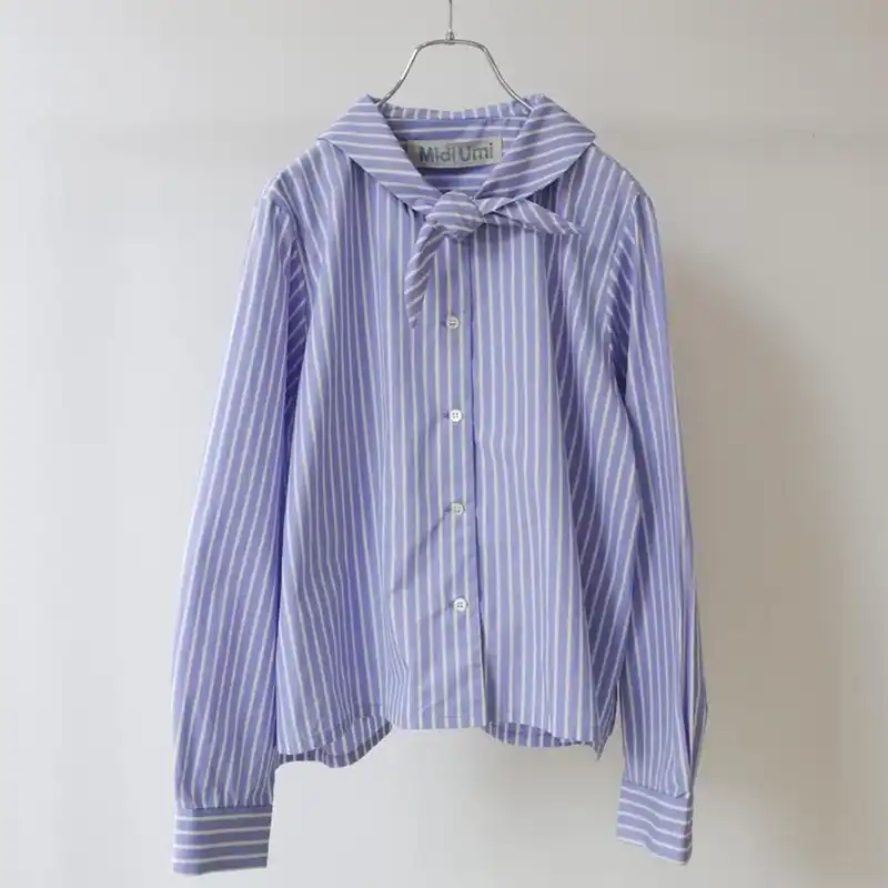 MidiUmi  スカーフライクショートシャツ /BLストライプ 31 【日本製】